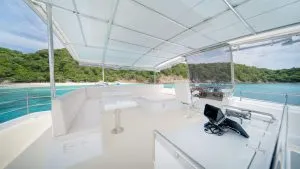 Indigo 53s Mario's Brother — flybridge under the bimini