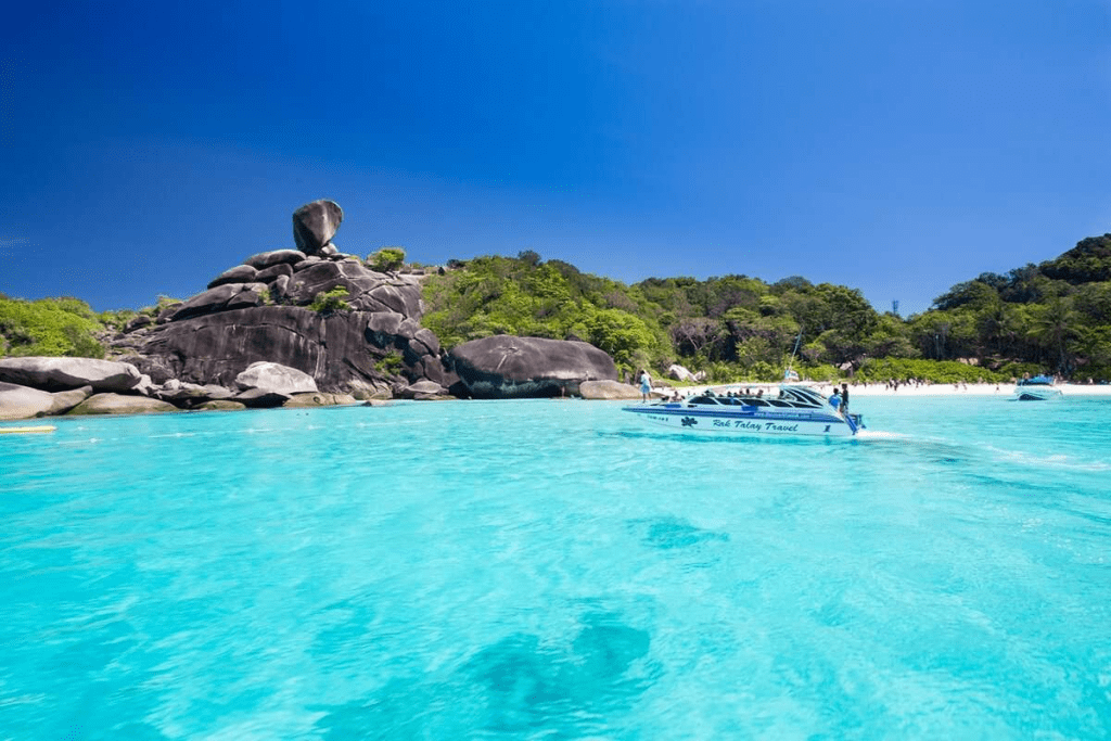 Granite boulders and clear water at the Similan Islands national park north-west of Phuket
