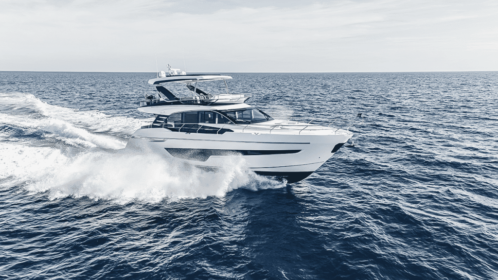 Modern sailing yacht using wind propulsion at sea