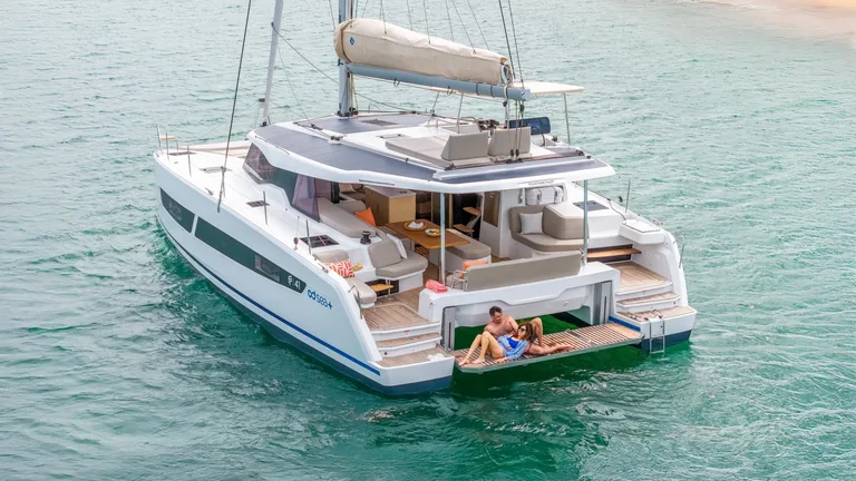 Fountaine Pajot 41 — in a bay Fountaine Pajot 41 — in a bay