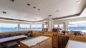 Lagoon 56 OO7 — saloon and galley