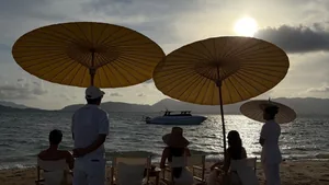 Sir William — off a beach