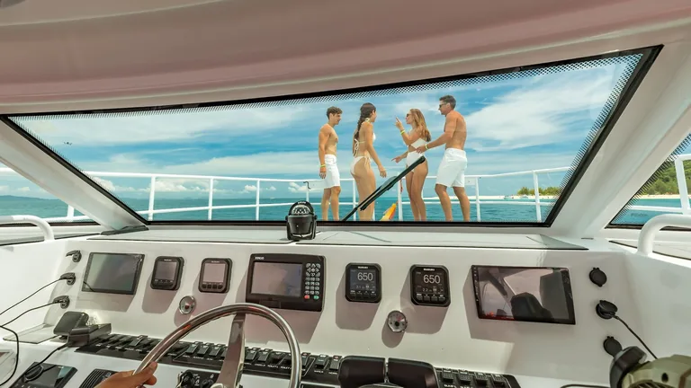Speed Catamaran 4 Engines — helm station