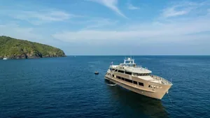 Vanora 170 — aerial view off an island Vanora 170 — aerial view off an island